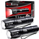 REHKITTZ Torch LED Super Bright 2000 Lumen (2 Pack), Adjustable Focus with 5 Lighting Modes, Aluminium Alloy Pocket Size Flashlights, LED Lights for Emergency and Camping