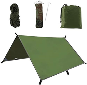 3m X 3m Hammock Rain Fly Tent Tarp, Waterproof Camping Tarpaulin Shelter, Windproof Snowproof Portable Lightweight for Travel Beach