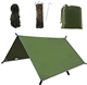 3m X 3m Hammock Rain Fly Tent Tarp, Waterproof Camping Tarpaulin Shelter, Windproof Snowproof Portable Lightweight for Travel Beach