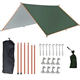 Teenza 3m x 4m Camping Tarp,210D Oxford Hammock Rain Fly Tent Tarp,Waterproof Windproof Snowproof Camping Shelter For Camping Hiking Outdoor,Green