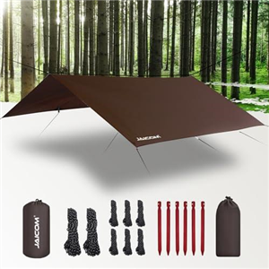 JAICOM Camping Tarp Tent Tarp Waterproof, 3 x 3m Rain Fly Tarp, Waterproof PU3000mm-Anti-UV Camping Shelter Accessories, for Oamping, Travel, Hammocks, Hiking, Beach