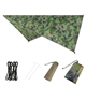 Azarxis Hammock Camping Tarp Rain Fly, Waterproof Tent Footprint Shelter Canopy Sunshade Cloth Picnic Mat for Outdoor Awning Hiking Beach Backpacking - Included Guy Lines & Stakes (Camouflage)