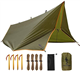 FREE SOLDIER Camping Tarp Waterproof 3m x 3.2m Large Hammock Tent Tarp Portable Tarpaulin Anti-UV Shelter Sun Block Sunshade Awning for Camping Hiking Traveling Outdoor Sports (Brown with Nails)