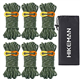 6pcs Reflective Tent Guy Ropes - 5mm Tent Guy Line Heavy Duty Guide Rope with Tensioner Adjuster for Outdoor Camping Hiking Awning Tarp Tents (Army Green)