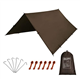 KALINCO Hammock Rain Fly Tent Tarp, 3mx3m Portable Waterproof Camping Tarp Sun/Snow Shelter for Outdoor Backpacking Hiking,Travel(Brown)