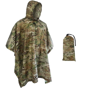 Fousam Rain Poncho, Military Tactical Poncho Camo Multi Use Waterproof Rain Coat