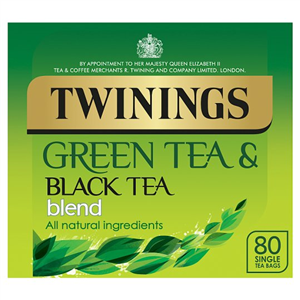 Twinings Green Tea Black Blend 80 Tea Bags