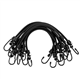 WeFine Pack of 10 Bungee Cords with Hooks Weatherproof & UV-Resistant Bungee Straps Heavy Duty Elastic Bungee Ropes for Caravan Camping RVs Trunks Luggage Racks,Black,16 inch (40CM)