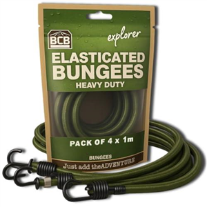 BCB CM031 Green Heavy Duty Elasticated Bungee Cord 1M Pack of 4