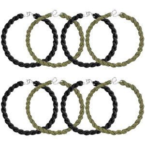 8pcs Twisters Army Ties, Military Boot Straps, Elastic Boot Bands, Blousing Straps, Army Bands Trousers Clips, Military Boot Blousers With Metal Hooks for Outdoor Activity (Black, Green)