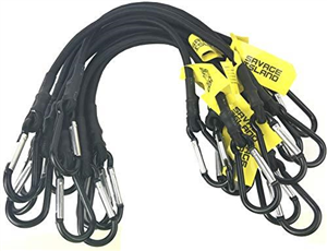 10 pack Heavy Duty Elastic Military Bungee Cords Basha Bivvy Bivi Carabiner