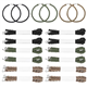 Oruola Trouser Twists,12pcs Elastic Boot Bands Twists Leg Ties,Durable Boot Straps Leg Tie with Metal Hooks,Army Twisters Military Ties for Outdoor Activities,Hiking,Camping,Cycling(Black,Green,Khaki)