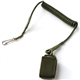 RALSPEC Tactical Coiled Pistol Lanyard Handgun Bungee Cord Retractable Elastic Spring Security Belt Clip Army Military Airsoft Keychain (Green)