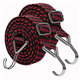 Bungee Cords With Hooks Adjustable - Elastic Heavy Duty Straps Rope 2 Pack 2m Flat Bungee Straps for Bike Luggage Rack Tarp Camping Tent Car Roof Rack Fixings