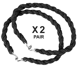 Multi Size Pair Trouser Twists Bungee Elastic Leg Ties Army Combat Military Boot Black (2 x Pairs, Black)