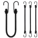 Bungee Cords With Hooks 12 Inch, 4 PCS Heavy Duty Bungee Cord, 8mm Thick Bungee Straps, Elastic Straps With Hooks for Securing Tarps, Luggage, Tents, Bikes or Caravan Camping