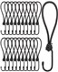 BINCKIN Short Bungee Cords with Hooks 20cm - 25 PCS Bungees Cord with Hook, Heavy Duty Bundy Cord with Hooks, Tarpaulin Hooks for Camping, Tents, Fixings (Black)