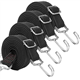 JETAINE Bungee Cords With Hooks, 4 Pack Adjustable Bungee Straps, 80CM Long Flat elastic Rope with Hooks, Large Heavy Duty Rubber Elastic Straps with Metal Buckle for Bike Camping Luggage Roof Racks