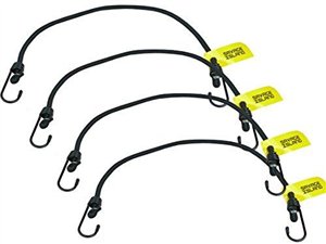 4 Pack Heavy Duty Elastic Military Bungee Cords Basha Bivvy Bivi Luggage Caravan Camping - 8mm Savage Island Branded (Black, 1m)