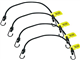 4 Pack Heavy Duty Elastic Military Bungee Cords Basha Bivvy Bivi Luggage Caravan Camping - 8mm Savage Island Branded (Black, 1m)