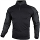 zuoxiangru Tactical Combat Shirt, Ripstop Breathable Multicam T Shirt for Hunting Military Airsoft (Black, UK M=Tag XL)