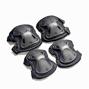 Ever Fairy Combat Tactical Military Hard X Knee Pads Elbow Pads Tactical Protection Sports Safety Pads (Black)