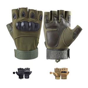 CubePlug Mens Breathable Padded Fingerless Motorcycle Gloves Half Finger Gloves for Cycling Hiking Climbing Outdoor Sports (Olive Green, M)