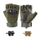 CubePlug Mens Breathable Padded Fingerless Motorcycle Gloves Half Finger Gloves for Cycling Hiking Climbing Outdoor Sports (Olive Green, M)
