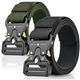 mwellewm 2PCS Tactical Belt, Quick Release Canvas Military Belts with Metal Buckle, Adjustable Nylon Waist Webbing for Work Outdoor Army Policemen Casual Using