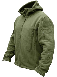 TACVASEN Windproof Men's Military Fleece Combat Jacket Tactical Hoodies, Green, M