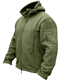 TACVASEN Windproof Men's Military Fleece Combat Jacket Tactical Hoodies, Green, M