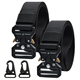 Scettar 2 Pcs Quick Release Tactical Belt, Canvas Military Belt, Military Style Quick Release Nylon Belt, Military Tactical Belt Black for Policemen, Firefighter or Just Daily Casual Using