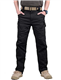 MAGCOMSEN Mens Military Trousers Cotton Ripstop Cargo Tactical Pants with Elastic Waistband Black 34