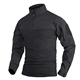TACVASEN Military Shirt Mens Tactical T Shirt Casual Outdoor Combat Army T-Shirt Long Sleeve Top Black with Zip Pockets