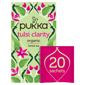 Pukka Organic Tulsi Clarity Herbal Tea 20 Sachets 36G