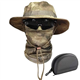 QMFIVE Tactical Boonie Hat UV100 Camouflage Scarf, Unisex Rounded Hat Fisherman