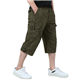 KEFITEVD Men's Tactical Shorts Cargo Work Utility Hiking Camping Long Capri Shorts Olive Green