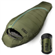 Mummy Sleeping Bag, Ultralight 4‑Season Sleeping Bag for for Adults, Military, Lightweight & Windproof, Cold Weather with Adjustable Hood, Phone Pocket for Camping, Hiking, Traveling