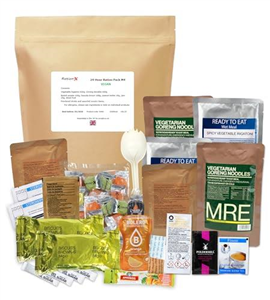 Ration-X 24 Hour Ration Pack VEGAN Ambient Menu 4 4000kcal Three Main Meals ++