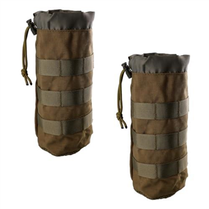 Tabanzhe Tactical Water Bottle Pouch-2PCS Molle Bottle Holder Military Drink Cup Container Carrier with Drawstring Top Bottle Protector for Outdoor Training Hiking Cycling Camping(Green)