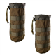 Tabanzhe Tactical Water Bottle Pouch-2PCS Molle Bottle Holder Military Drink Cup Container Carrier with Drawstring Top Bottle Protector for Outdoor Training Hiking Cycling Camping(Green)