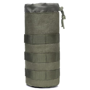 XoeLLe Bottle Holder Backpack, Molle System Bottle Bag, Tactical Nylon Drink Holder with Drawstring, Foldable Mesh Bottle Holder for Travel, Fishing, Hunting, Hiking, Outdoor Activities (Green)
