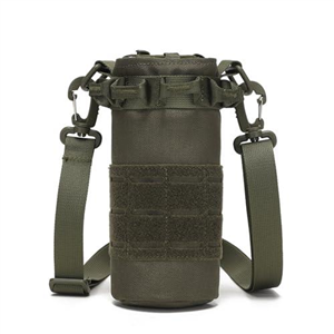Tactical Water Bottle Pouch Nylon Drawstring Water Bottle Carrier Bag Backpack Drink Holder with Shoulder Strap
