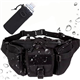 HYDROGELIX® men's sachets + drink holder, tactical sachet with water bottle cover, molle bag, waterproof sachet hunting, Black (Black), waist pack