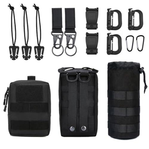 Molle Bag 3 Pack Tactical Waist Bags with 12 Accessories Multifunctional Fanny Pack Compact Belt Bag Bum Bag EDC Pouch for Camping Cycling Training