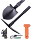 Folding Shovel Set,Includes 1pcs Folding Shovel,1 pcs Emergency Whistle,1 pcs Fire Starter,1 pcs Safety Hammer, Camping Military Survival Shovel Portable Tool for Camping, Hiking,Car Emergency