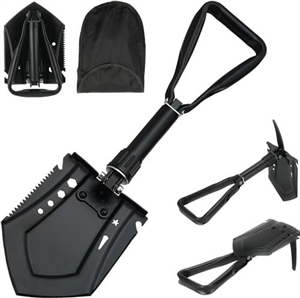Camping Shovel 23 IN,50# High-Carbon Steel Entrenching Tool, Military Folding Survival And Portable Shovel For Garden, Hunting, Hiking, Fishing, Car Emergency, Gifts For Men