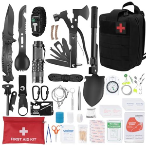 QLOUNI 71 PCS 32 in 1 Survival Kit Professional Outdoor Home Emergency Kit Outdoor Equipment Survival Equipment for Camping, Bush, Hiking, Hunting, Adventure
