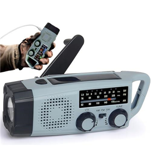 MUSHUI Wind Up Radio Solar, Hand Crank AM/FM/SW Radio (Military-Grade) with LED Torch, 2000mAh Rechargeable Battery, USB C Charger, SOS Alarm, for Household, Outdoor, Emergency Survival Kit (IPX3)