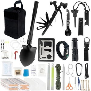 Survival Kit,137Pcs Survival Gear First Aid Kit, Camping Accessories, Family Emergency Kit for Outdoor Adventure, Hiking, Hunting, Earthquake Gifts for Men Women